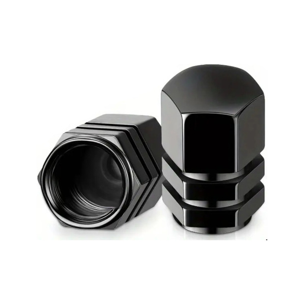 Tapones Tapas Válvula Para Ruedas Aluminio Negro 4 Unidades