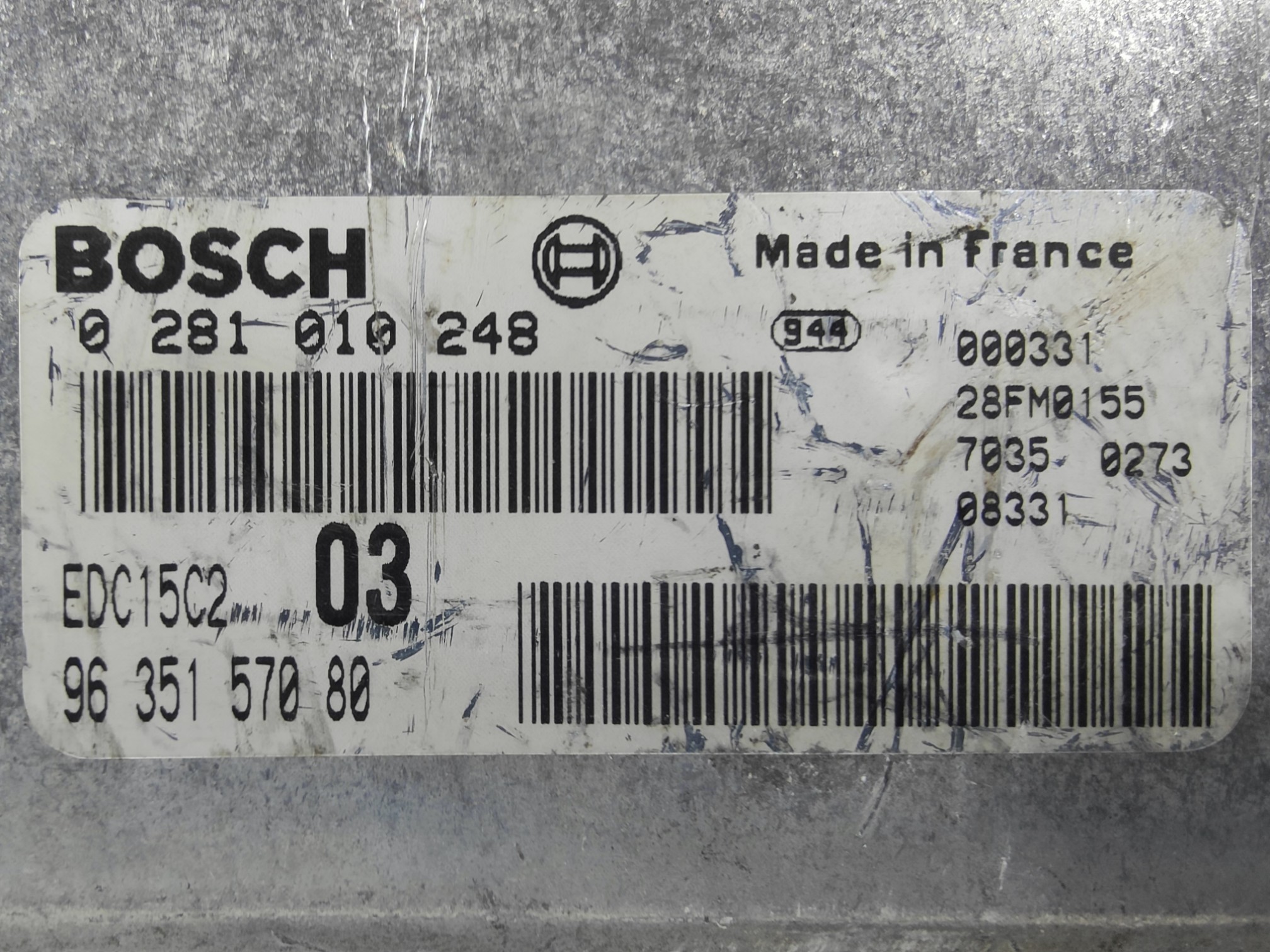 ECU de motor Peugeot 406 2.0 HDI RHZ 2000, Ref: 8190-K3B6