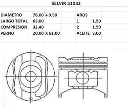 PISTONES 78mm MAZDA 323 16V 0.50 (SOHC)