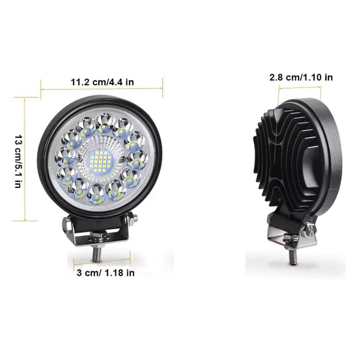 Faro Caminero Redondo 33 LED 99W Alta/Baja/Flash