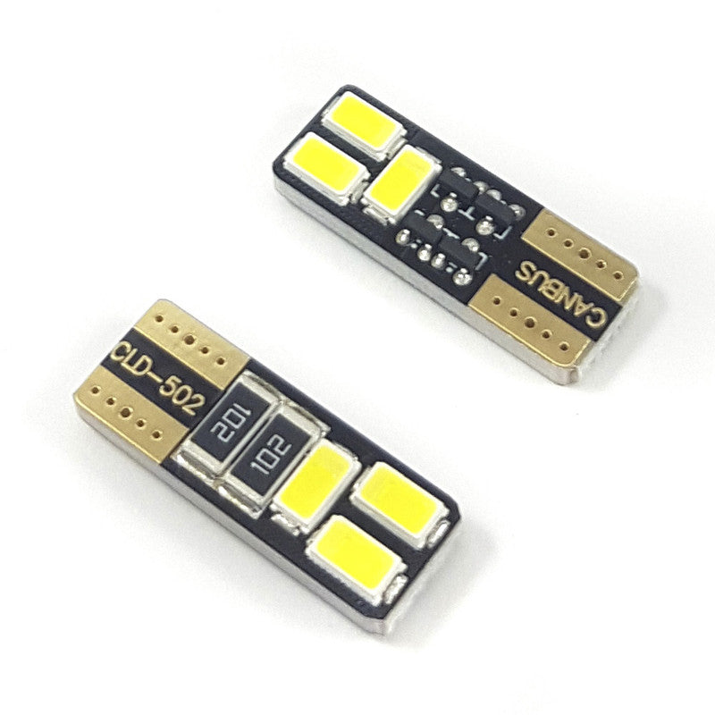Lámpara T10 6 LED Blanca 5050 Canbus Plana