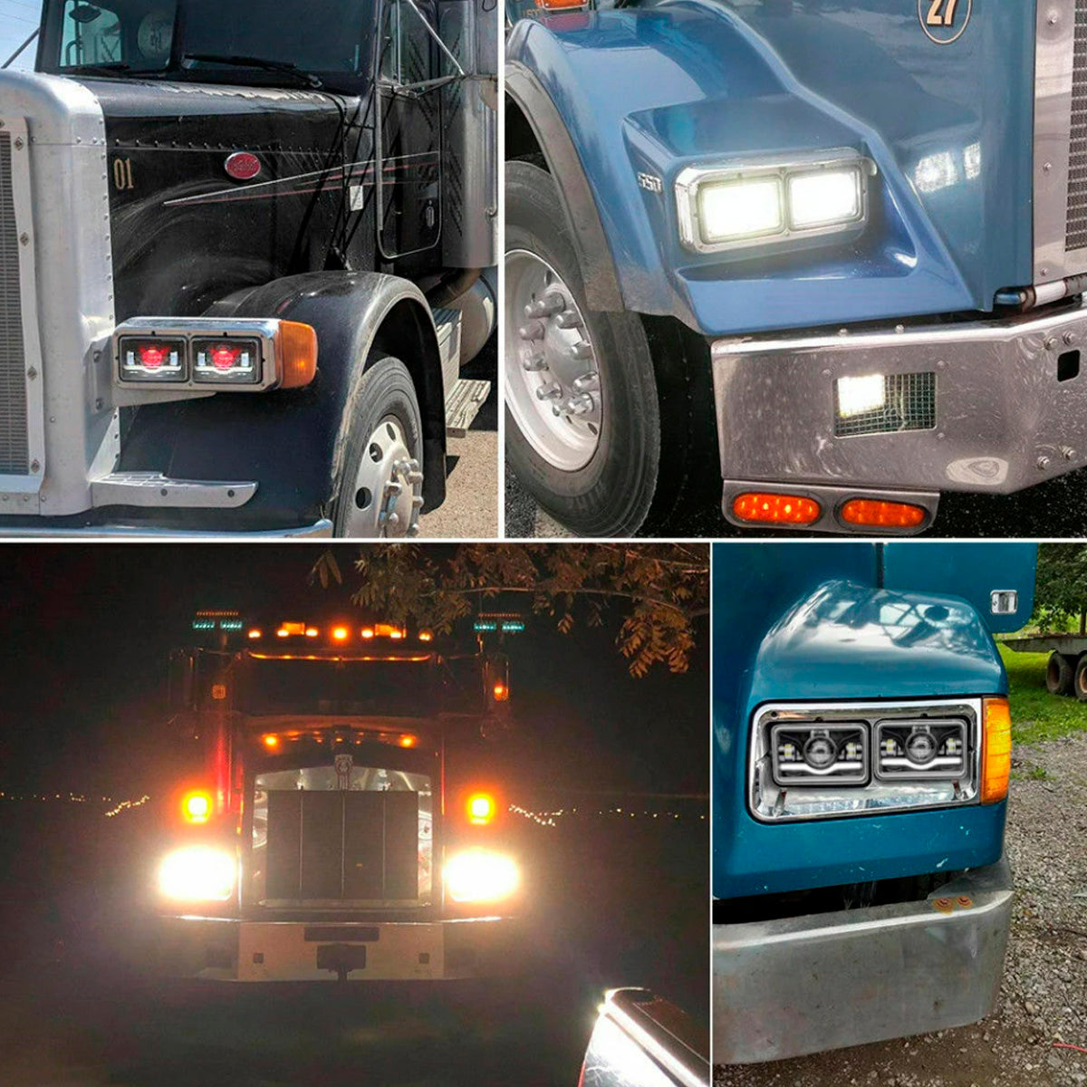 Faro LED rectangular 4x6 pulgadas con luz alta, luz baja y luz diurna de 45W