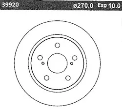 DISCO FRENO (270mm) TRA TOYOTA COROLLA N 08