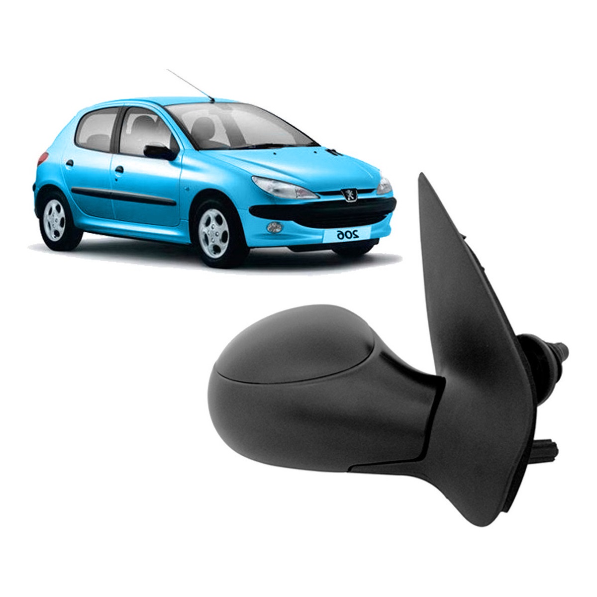 Espejo Derecho Peugeot 206 Con control