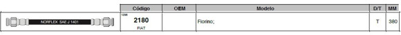 FLEXIBLE FRENO TRAS FIAT FIORINO 380MM