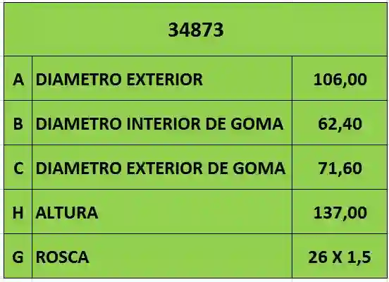 FILTRO ACEITE 26 x 1.5 HYUNDAI-MITSUBISHI (PH6355)
