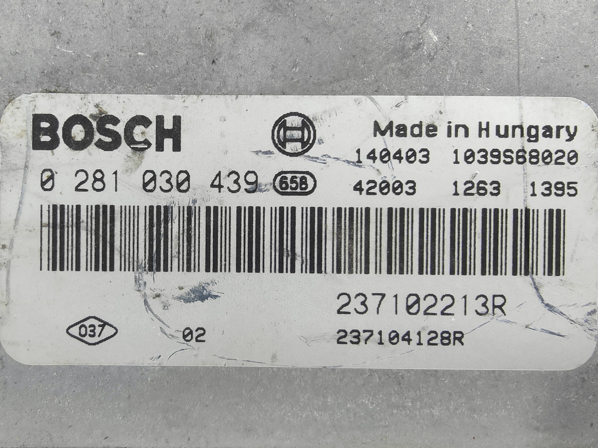ECU de motor Renault Duster Logan 1.5 dCi 2014, Ref: 11007-K3C12