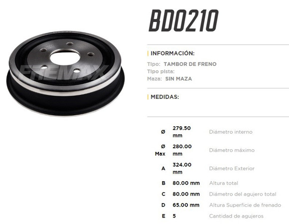 CAMPANA FRENO TRAS FORD F100 3.6 1966-1981
