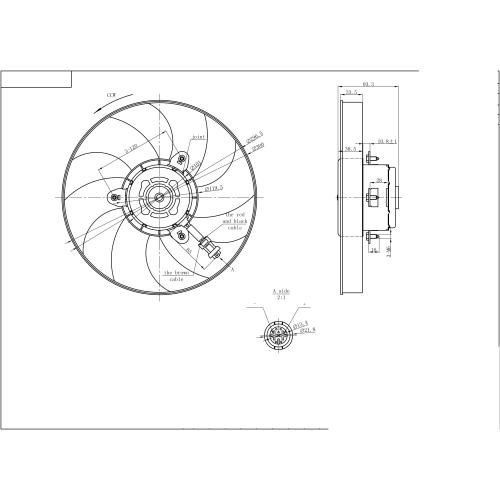 ELECTROVENTILADOR VW POLO IZQ. 94...2000 SEAT CORDOBA DZM7135-DY8093-300MM