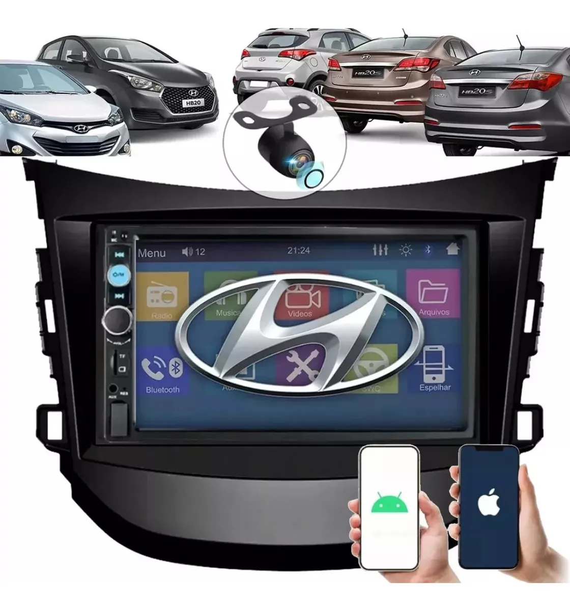 Central multimedia 2 DIN MP5 con Mirror Link