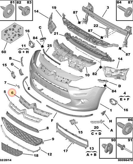 SOPORTE CHEVRON CITROEN C3 2013 EN ADELANTE ORIGINAL [ORIGINAL PSA]