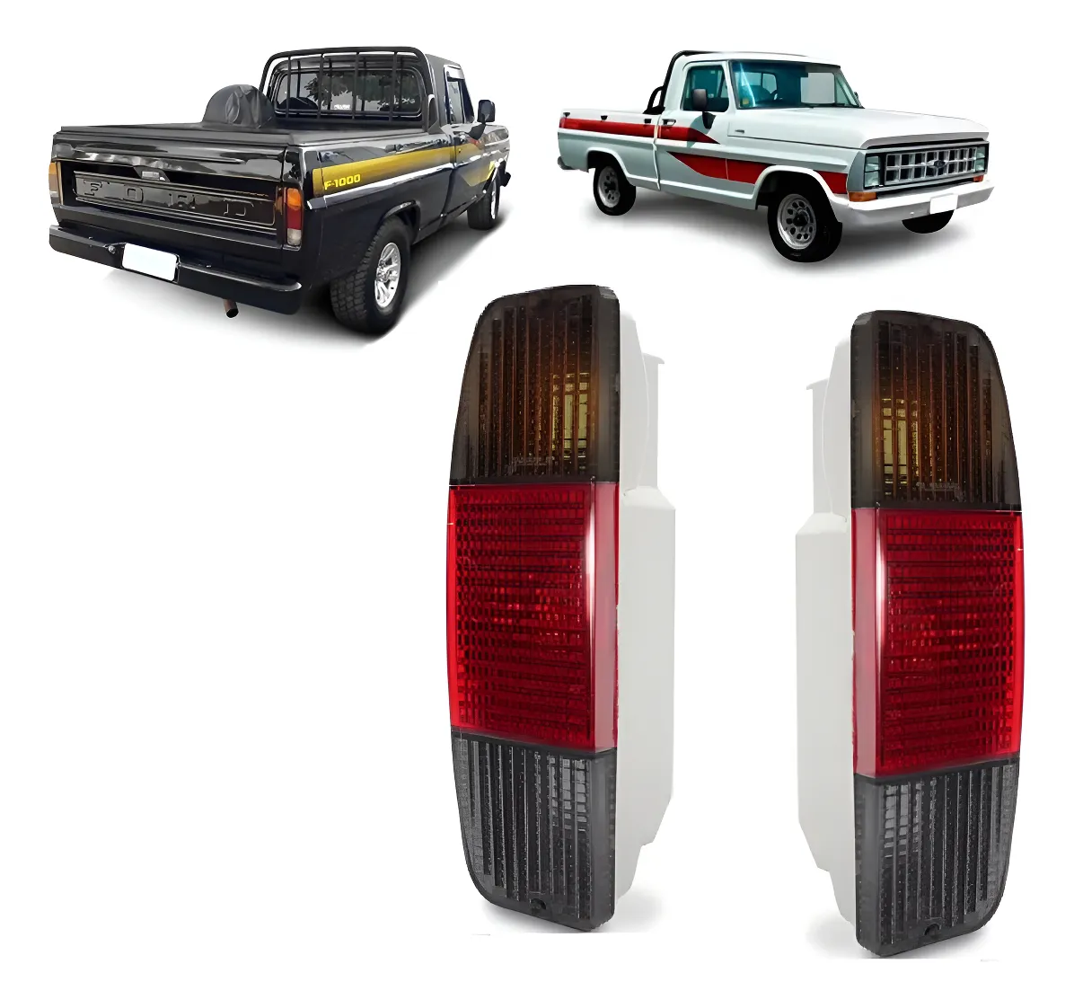 Par de luces direccionales traseras ahumadas para F-1000 86 87 88 89 90 91 derecha ahumada