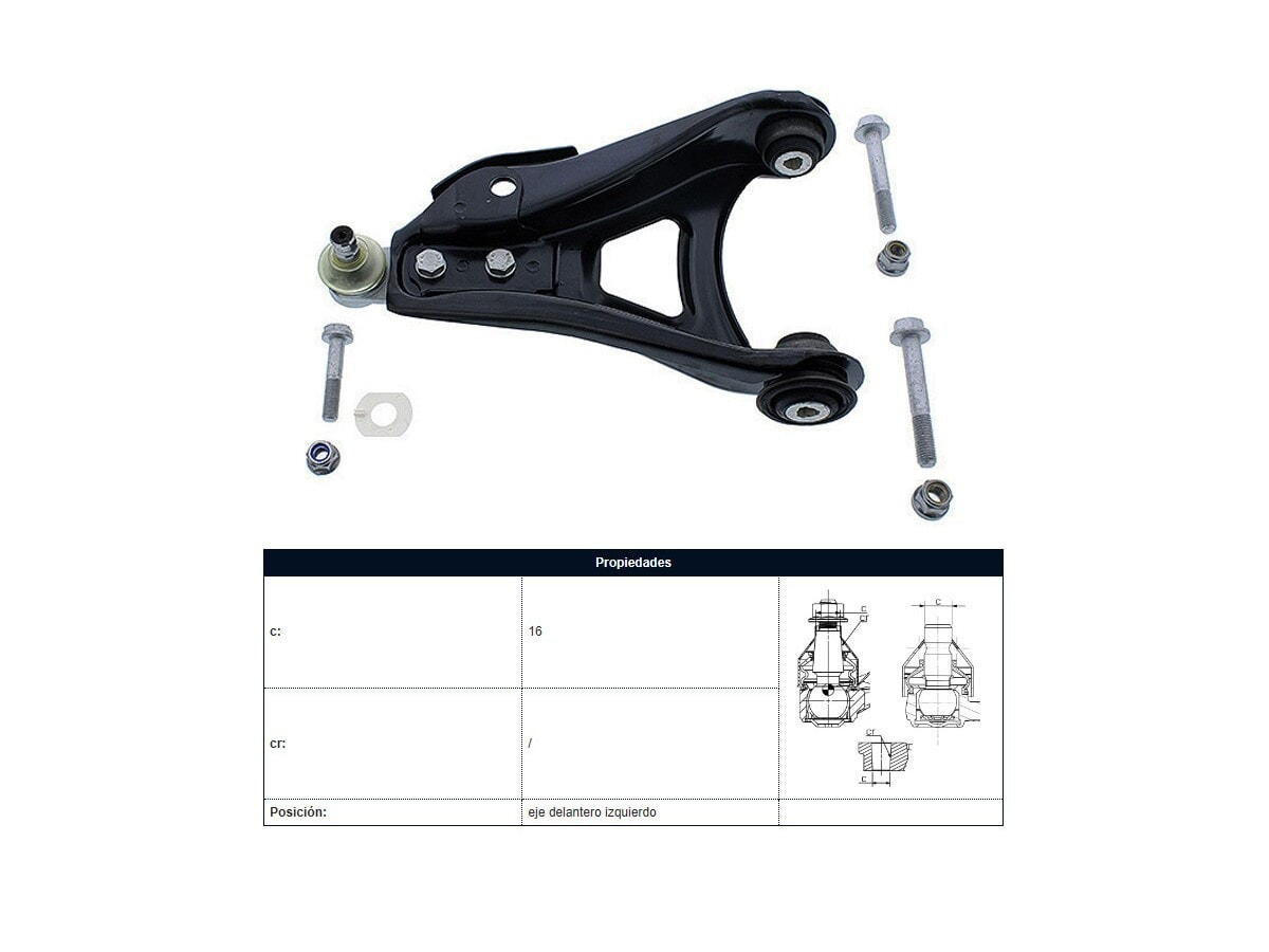 Parilla De Suspension Del Renault Kangoo/Symbol/Clio 98-17 Izq