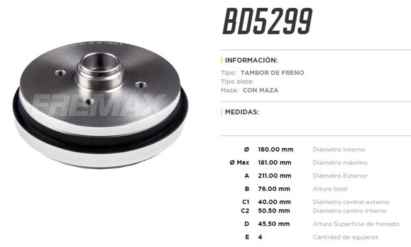 CAMPANA DE FRENO W GOL GEN V 2008