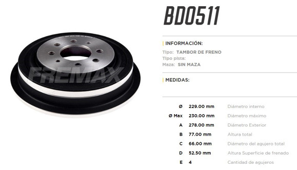 CAMPANA DE FRENO RENAULT KANGOO/MEGANE/LAGUNA/R18/SCENIC
