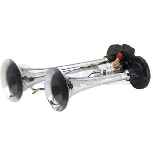 BOCINA GAUSS 2 CORNETAS 12V/24V C/ELEC. AIRE