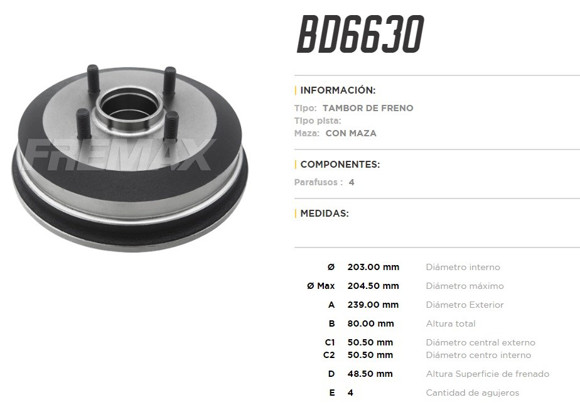 CAMPANA DE FRENO FORD ESCORT 1.8D ZETEC 92-/VW LOGUS/POINTER