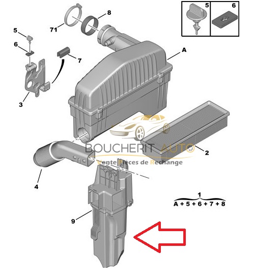 CAÑO FILTRO DE AIRE CON RESONADOR CITROEN C3 2011 EN ADELANTE [ORIGINAL PSA]