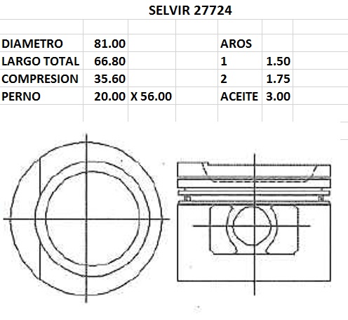 PISTONES 81mm VW GOL 1.6-1.8 STD