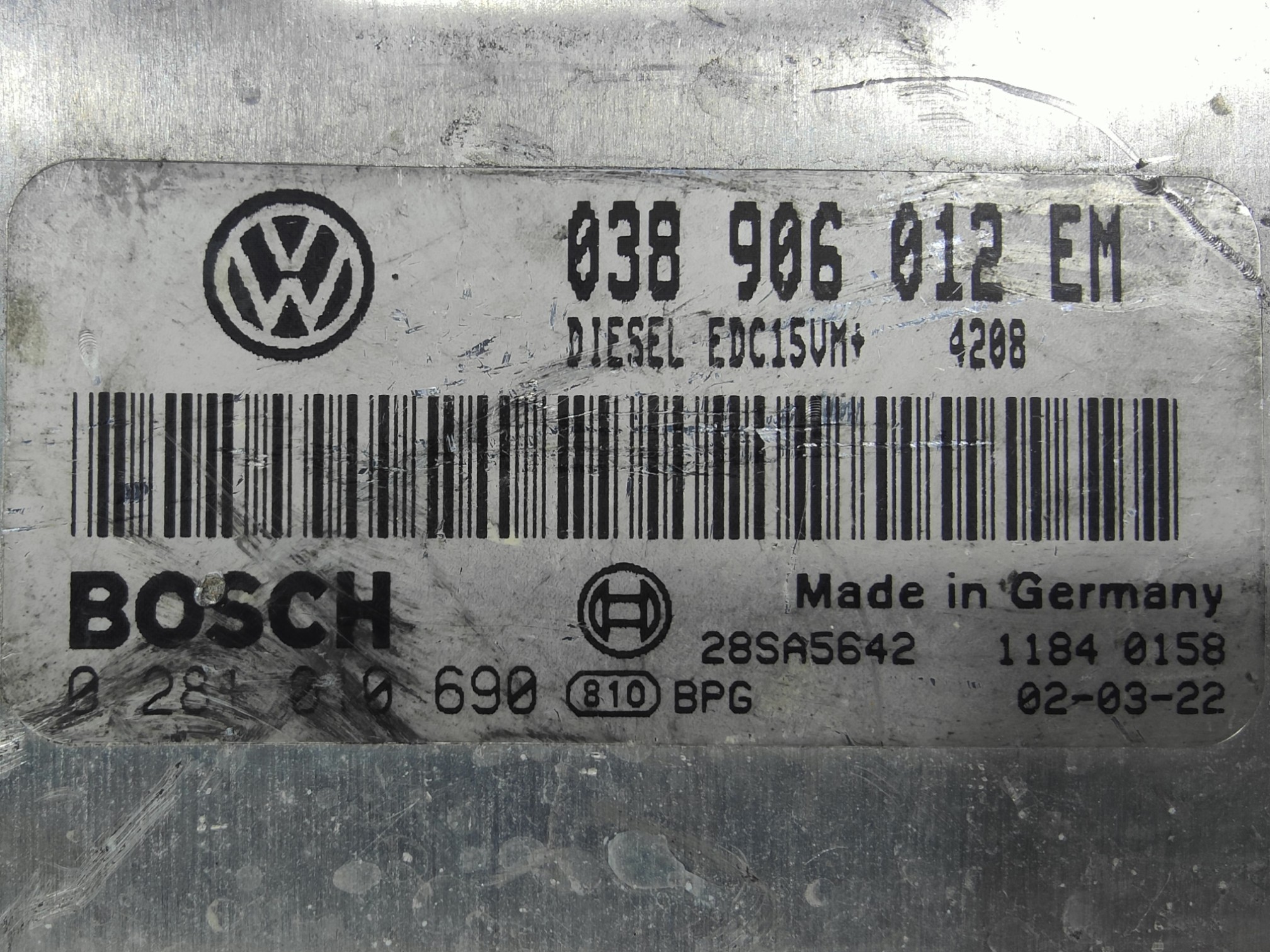 ECU de motor Seat IBIZA 1.9 TDI 2002, Ref: 10876-K3B4