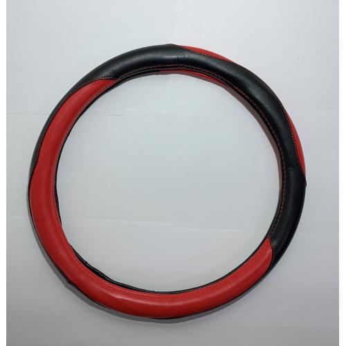 CUBRE VOLANTE CUERO NEGRO C/ROJO TIPO BMW