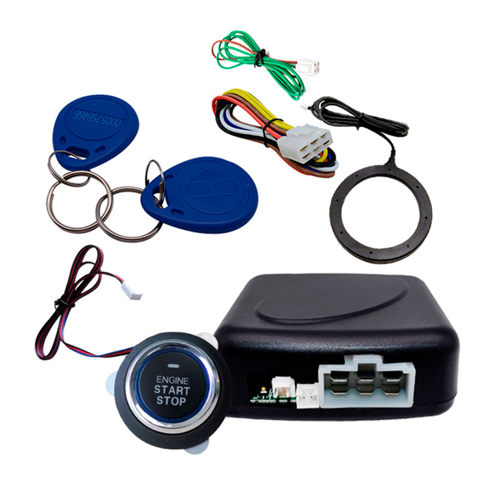 Alarma 12V con botón de arranque