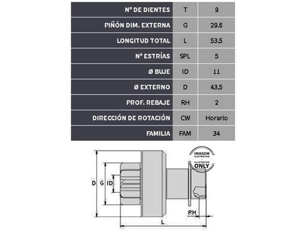 BENDIX N-DENSO TO COROLLA 16V/ETIOS/HO CIVIC
