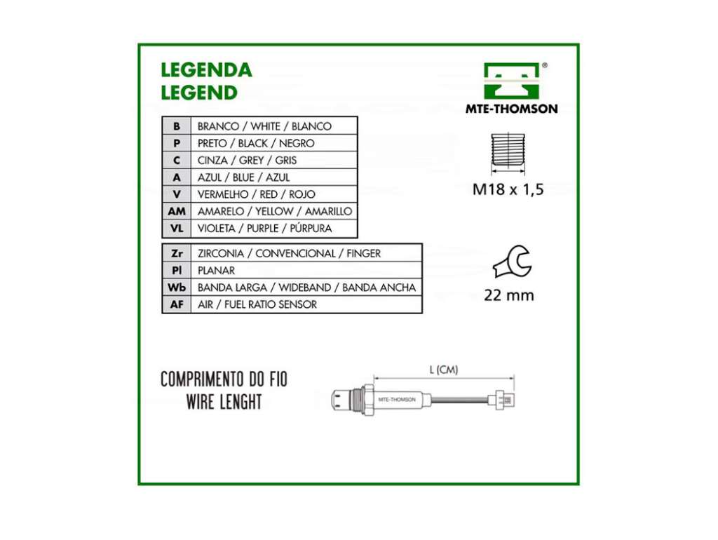 SONDA LAMBDA FI UNO/FIORINO/STADA 1.4/MOBI 1.0 ANTES CATALIZAD