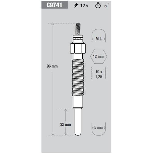 CALENTADOR HYUNDAI H100 2.5D 4D55 H100 2.5 4W H1 2.5D D4BH D4FB L200 L300 KESSEL 96/22MM 5V