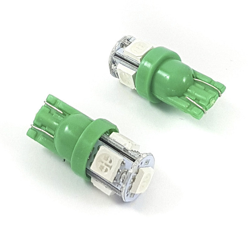 Lámpara T10 5 LEDs Verde 5050