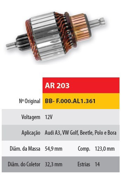 INDUCIDO 12V VOLKSWAGEN GOLF/POLO/BORA (123X54,9X14X32,3)