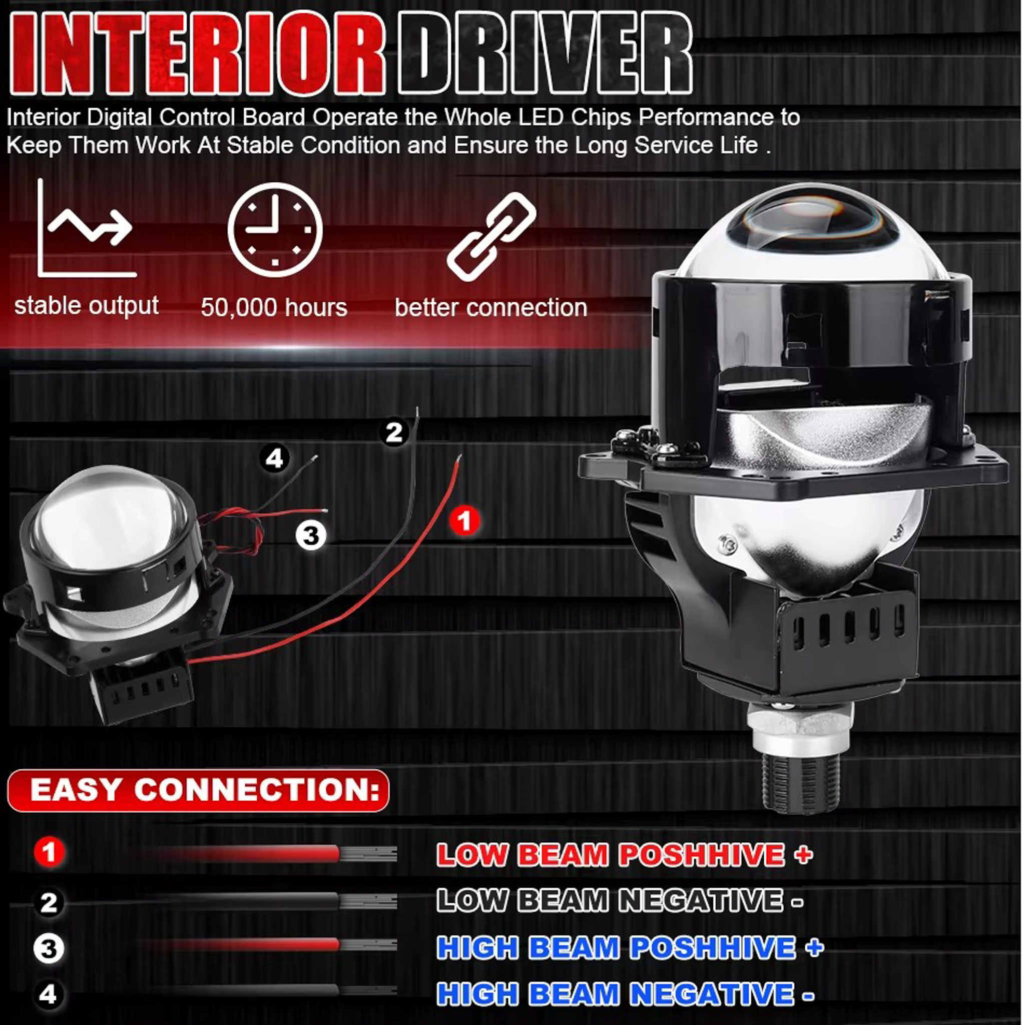 FARO XE LED PROYECTOR 3″ ALTA Y BAJA 50W/54W 12V