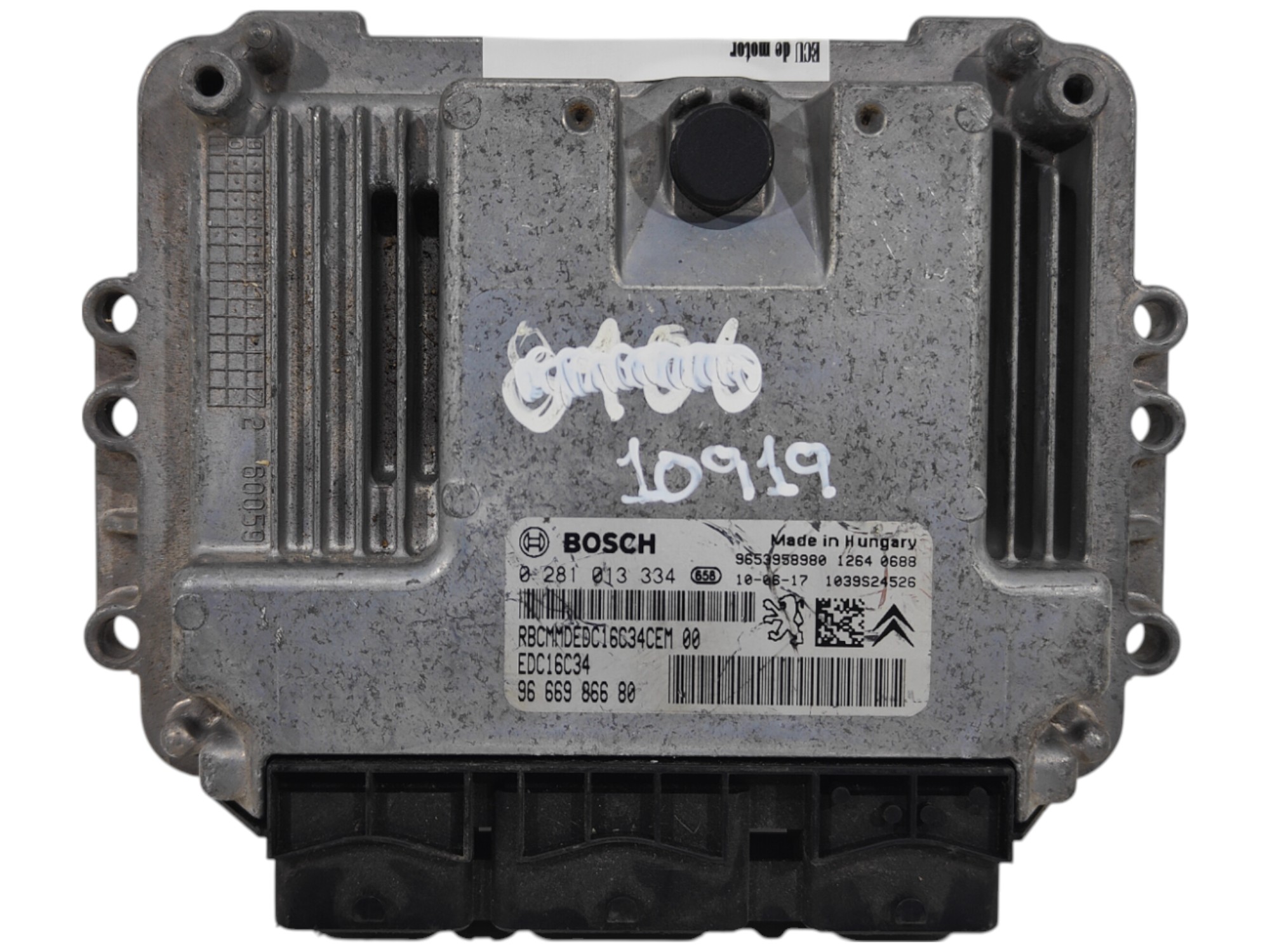 ECU de motor Peugeot Citroen 1.6 HDI 2010, Ref: 10919-K3B6