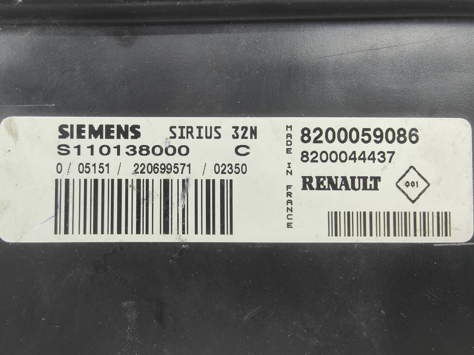 ECU de motor Renault MEGANE 1.6 , Ref: 8280-K3B10