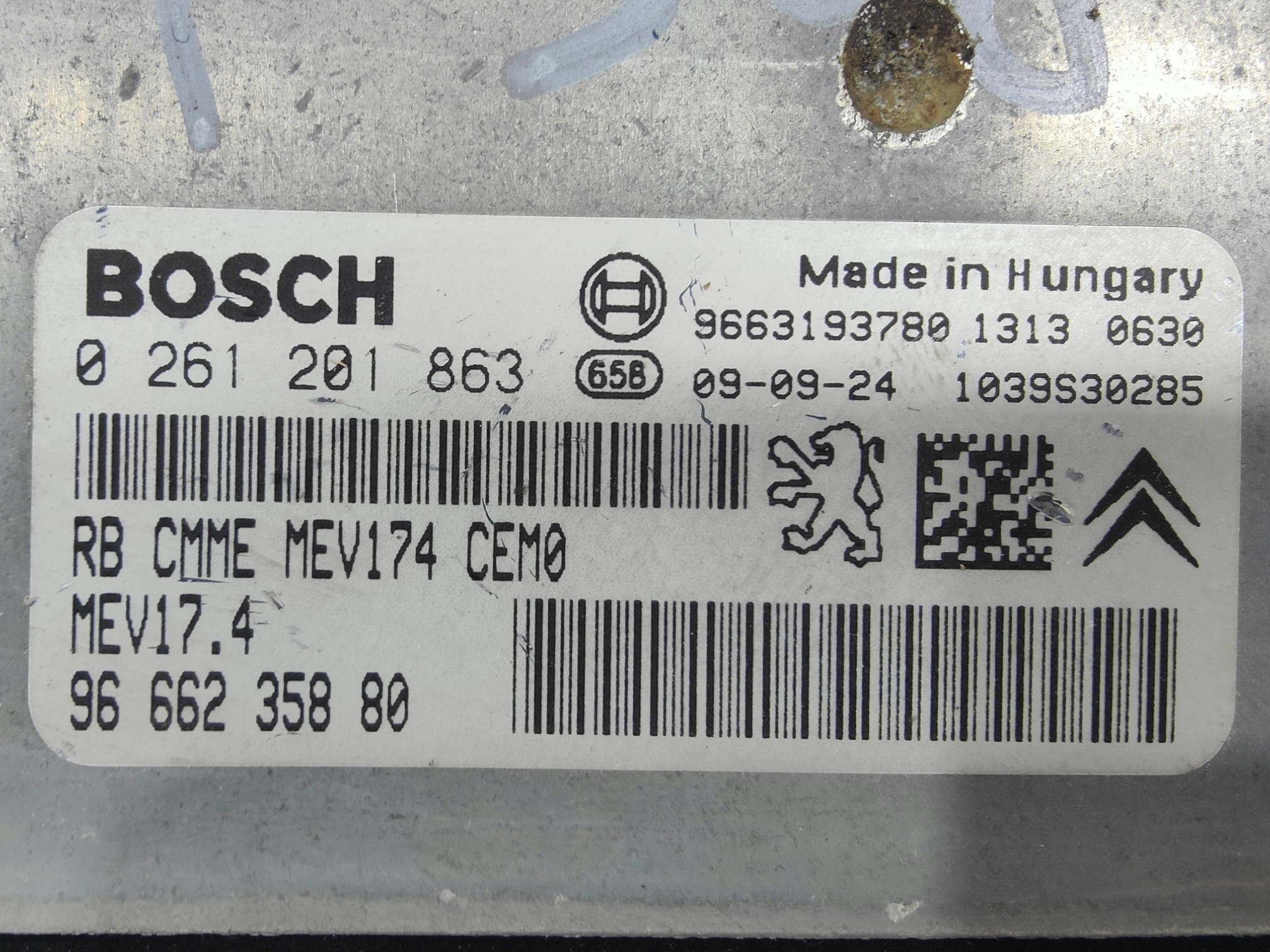 ECU de motor Peugeot 308 1.4Vti , Ref: 8091-K3B2