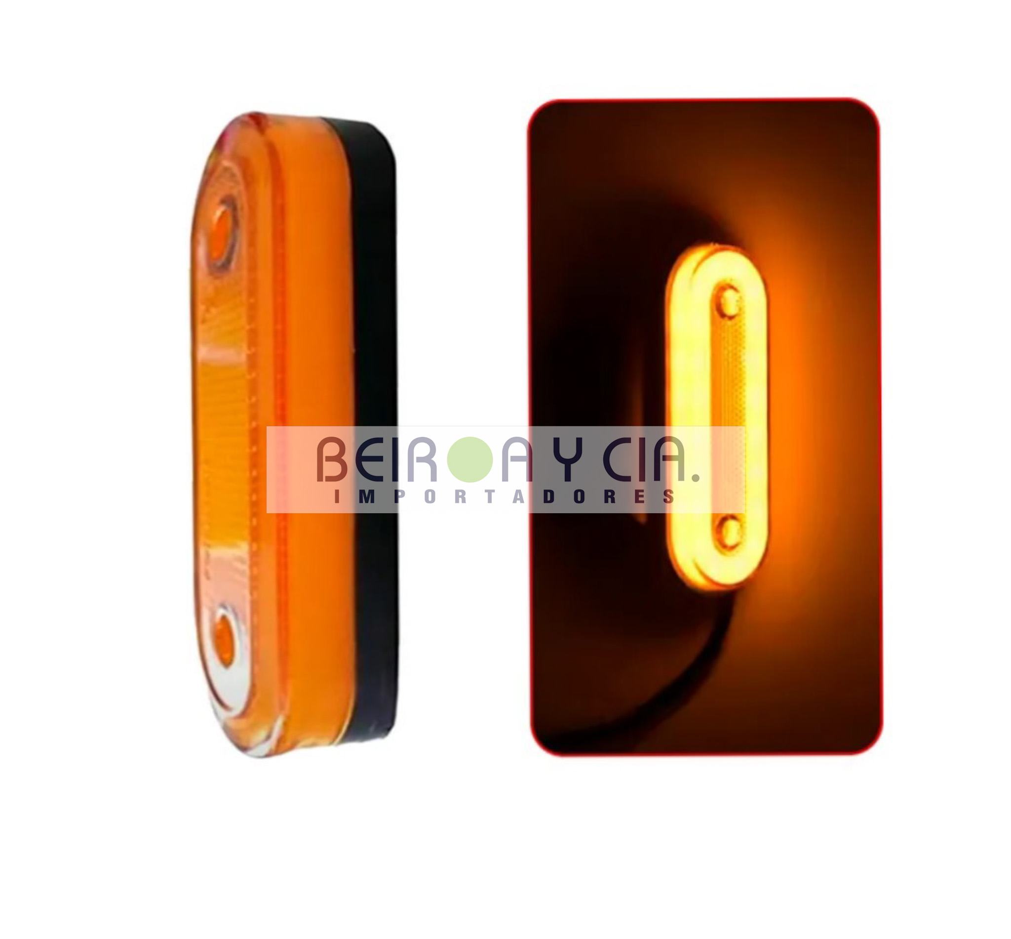 FAROL LATERAL OVAL. LED ARO AMBAR 12/24V