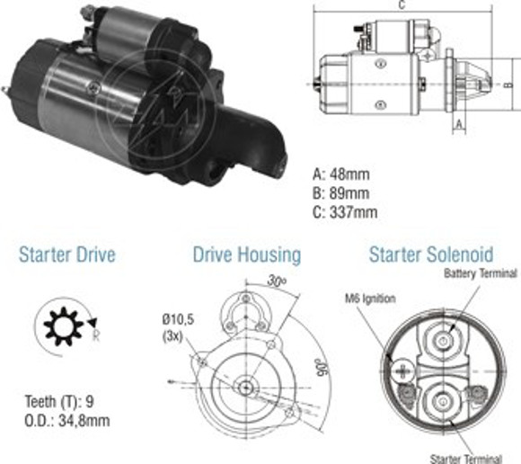 MOTOR ARRANQUE M-BENZ 352 24V 9D JF VIEJO