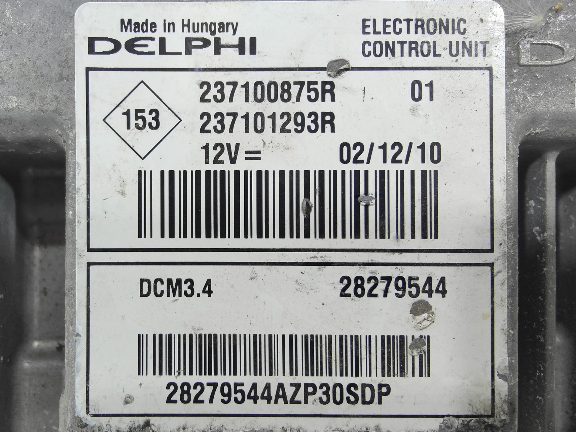 ECU de motor NISSAN – Renault 1.5 DCI , Ref: 11035-K3C10