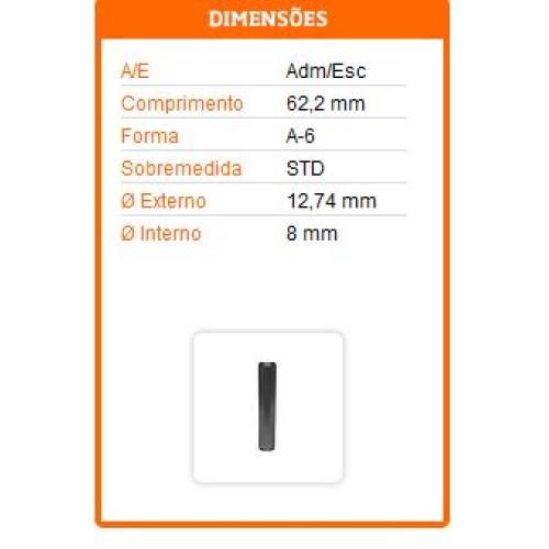 GUIA VALVULA PERKINS MAXION MOTOR 3152/D 3152/4203D (12) EXT 12 74 INT IMM 62 2 RIOSULENSE ADM ESC