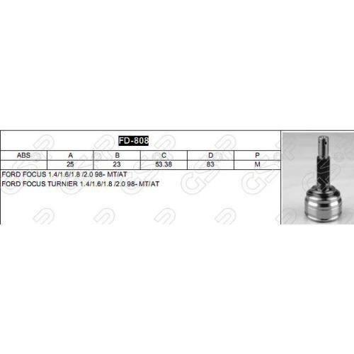 HOMOCINETICA FORD L/RUEDA A25/F23 FOCUS TODOS      x4   10%DCTO  ENERTEK (818013)