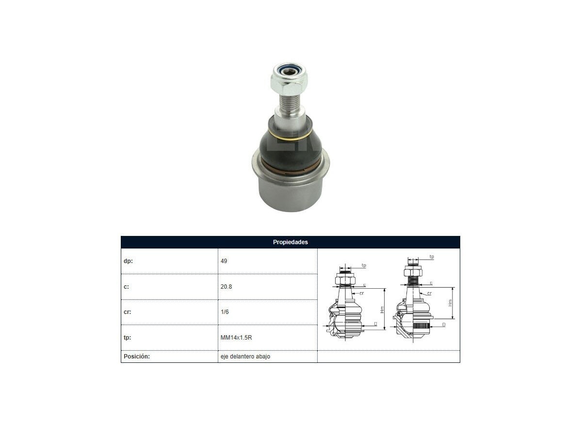 Rotula Del Volks Amarok 4X2 - 4X4 11-25 Der/Izq