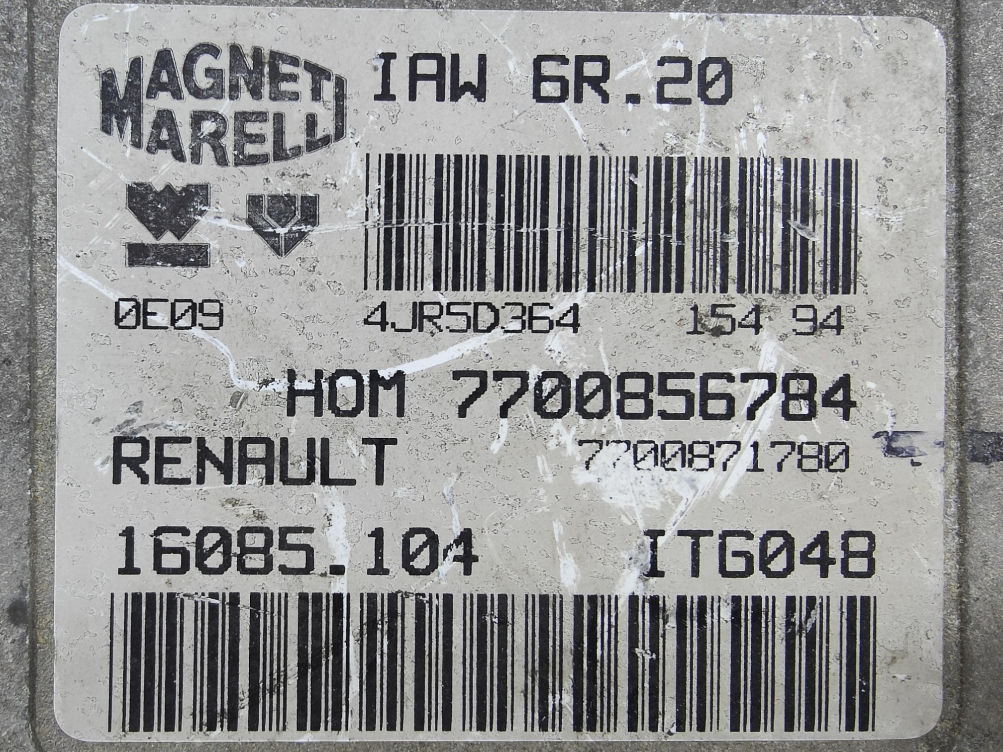 ECU de motor Renault TWINGO 1.2i 55CV , Ref: 8314-K3B10