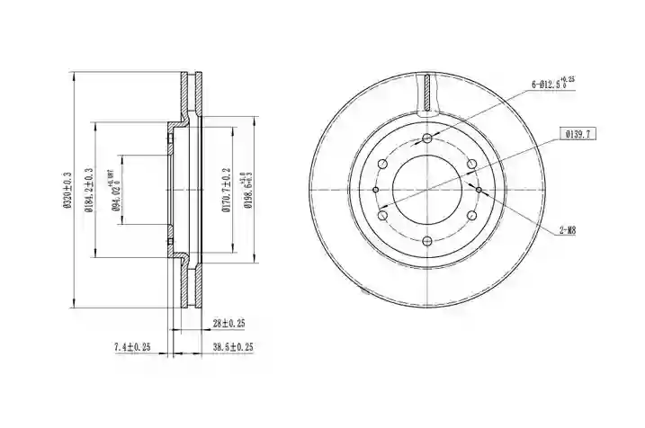 DISCO FRENO (320mm) DEL MITSUBISHI L200 VENTILADO