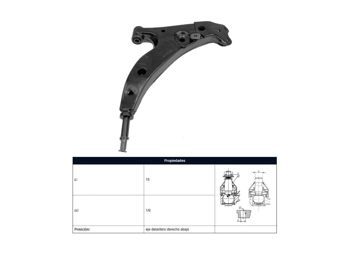 Parilla De Suspension Delantera Toyota Corolla 91-95 Der