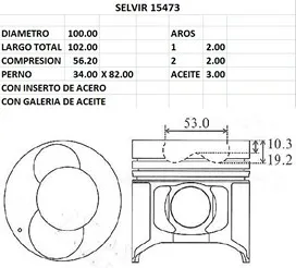 PISTONES 100mm KIA 3600 I STD TIK