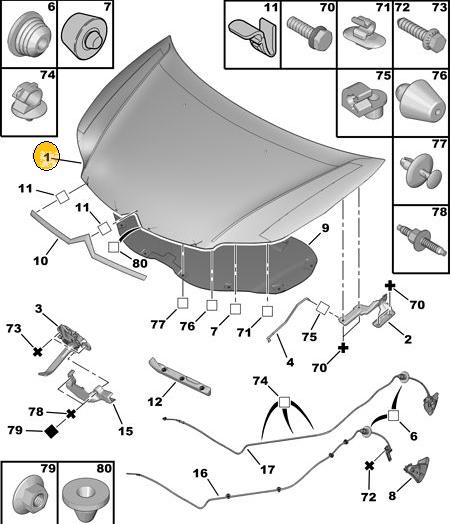 CAPOT ESPOLON CITROEN C4 ORIGINAL ALUMINIO [ORIGINAL PSA]
