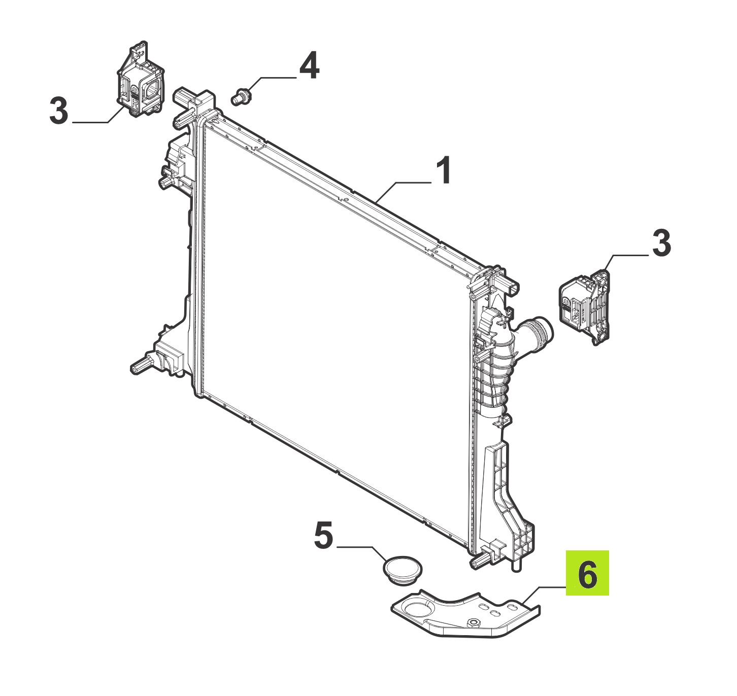 SOPORTE RADIADOR INF. IZQ. -ORIGINAL
