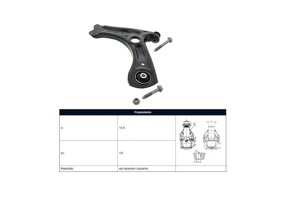 Parilla De Suspension Del Volks Fox/Cross Fox/Polo 15-25 Izq