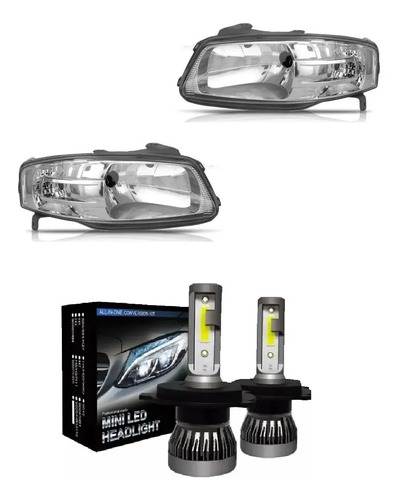 Kit Semiopticas Volkswagen Gol G4 Led H4 Corta Larga