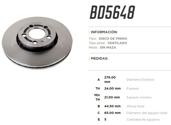 DISCO FRNO DEL. VENT. VW VIRTUS/T-CROSS/POLO 1.0TSI 18